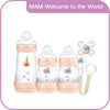 Welcome To The World Set, Newborn Bottle Set with 0-2 Months Baby Soother and Clip, Newborn Baby Gifts, Peach (Designs May Vary)