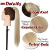 17" Clip in Hair Extensions Wrap around Ponytail Long Curly Wavy Hairpiece (17 inches, Sandy Blonde & Bleach Blonde)