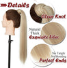17" Clip in Hair Extensions Wrap around Ponytail Long Curly Wavy Hairpiece (17 inches, Sandy Blonde & Bleach Blonde)