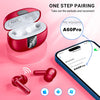 Wireless Earbuds,Wireless Earphones Bluetooth 5.3 in Ear with 4 Mic ENC Calls Noise Cancelling Wireless Headphones Mini LED Display HiFi Stereo 42H Playtime Bluetooth Earbuds IP6 Waterproof red