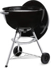 Bar-B-Kettle Charcoal Grill, Ø 57cm Grill Area, BBQ Grill with Porcelain-Enamelled Lid & Bowl, Tripod Stand & Wheels, Chromed Grill Grate - Black (1331004)