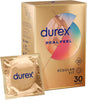 Real Feel Condoms, Regular Fit, 30s, Latex Free, Extra Silicone Lube, Easy On Shape