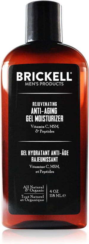 Brickell Men's Rejuvenating Anti-Aging Gel Moisturizer For Men, Natural and Organic, Fast Absorbing Moisturizer Reduces Fine Lines and Wrinkles (Scented, 118 ml)