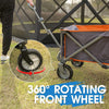 Festival Camping Trolley Cart with Wheels Folding Garden Beach Wagon Foldable Pull along Trolley 100KG Trailer Collapsible with Removable Fabric for Picnic Transport Outdoor