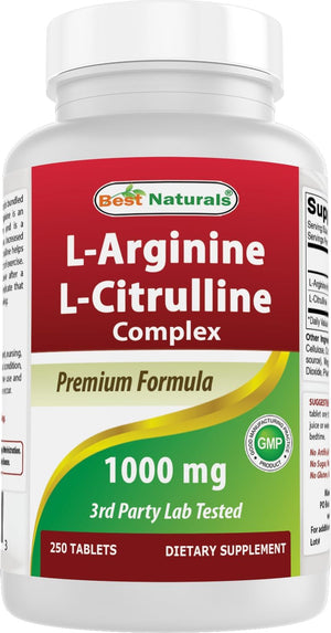 L-Arginine L-Citrulline Complex 1000 mg 250 Tablets (250 Count (Pack of 1))