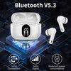 Wireless Earbuds, Bluetooth 5.3 Headphones In Ear with 4 ENC Noise Cancelling Mic, 2024 New Bluetooth Earphones Mini Deep Bass Stereo Sound, 36H Playtime LED Display Wireless Earbuds White