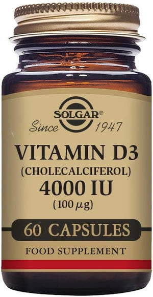 Vitamin D3 4000 IU (100 µg) Vegetable Capsules - Pack of 60 - Cholecalciferol - Keeps Bones and Teeth Healthy - Supports Muscle Function & Immunity - Vegetarian