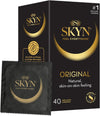 Original Condoms Pack of 40 FEEL Latex Free Condoms for Men, Regular Size Condoms, Strong & Thin Condoms, Smooth Straight Shape, Lubricated, 53mm Wide