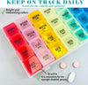 High Capacity Weekly Pill Box/Organiser 7 Day 4 Times A Day, with 28 Copartments to Hold Plenty of Medication, Vitamins and Supplements（Colour）