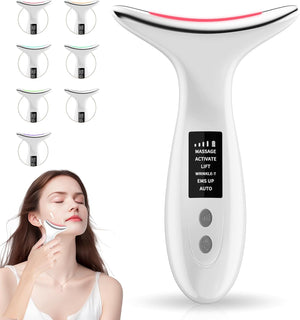 Facial Massager,7 Colors Red Light Therapy for Face,Anti-Wrinkle Face Lifting Device with Warming & Vibration Function,6 Modes True Beauty Glow Facial Massager for Enhanced Face,Neck and Shoulder Care