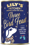 Lily’s Kitchen with Natural Ingredients Adult Wet Dog Food Tin Three Bird Feast Grain-free Recipe 6x400g