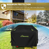 BBQ Cover, Waterproof Barbecue Cover Outdoor fits Gas Grill Weber, Brinkmann, Char Broil - 420D Oxford Fabric, Windproof, Rip-Proof & UV Protection, 145cm x 61cm x 122cm