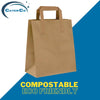 Medium Brown Paper Bags with Handles - 500 Pack, 8.5x10x4.5" (25x22x10cm) - Biodegradable Kraft Bags for Food Takeaway, Groceries, Gift, Delivery & Events - Medium - (8.5x10x4.5") - 500 pack