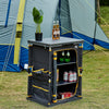 Compact Camping Storage, Pop Up Folding Camping Kitchen Unit, Camping Furniture Camping Cupboards Cabinet Outdoor 3 Shelf Aluminum Frame Portable for Garden Party Picnic, Supports 30kg