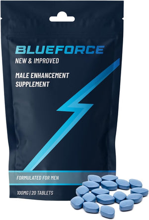 Blue Force 20 x 100mg Stronger & Harder Enhanced Strength & Firmness for Men Boost High Stamina, Herbal Supplement for Men Male Enhancing Boost Energy (1 count - Pack of 20)