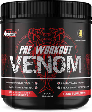 Pre Workout Venom 'Sour Gummy' - Pump Pre Workout Supplement by  - Elite Level Pre Workout Supplement - Pre Workout Powder Made in The UK - Available in Sour Gummy