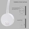 2 Pack White Wall Spotlight, Soft Warm White Lighting Cob Bedside Bend Lamp, Minimalist Wall Surface Mounted 3W Reading Night Light with Button Switch