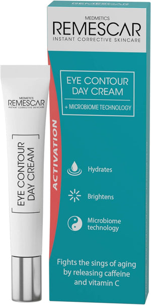 Eye Contour Anti Aging Day Cream Moisturiser 15ml - Caffeine & Vitamin C to Reduce Signs of Ageing - Smooth & Brighten the Eye Area - 300 Applications