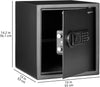 Steel Home Security Electronic Safe with Programmable Digital Keypad Lock for Jewelry, Money, Valuables Storage, 34 Litres, 33 cm W x 33 cm D x 36 cm H, Black