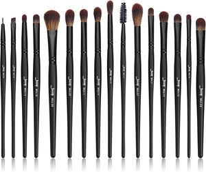 Make Up Brushes Set Professional 16Pcs Black Precision Collection,Synthetic Hair,Highlight Concealer Eyeshadow Eye liner Blending Spoolie T272