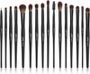 Make Up Brushes Set Professional 16Pcs Black Precision Collection,Synthetic Hair,Highlight Concealer Eyeshadow Eye liner Blending Spoolie T272