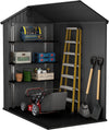 " Darwin 6x4 Ft Grey Wood-Look Garden Shed: Fade-Free, Weather Resistant, Secure, Maintenance-Free with 15-Year Warranty"