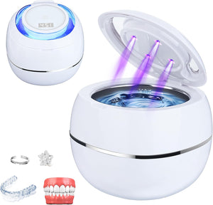 Ultrasonic Cleaner 42kHz Ultrasonic U-V Cleaner for Dentures, Aligner, Retainer, Mouthguards Portable Ultrasonic Retainer Cleaner Machine Ultrasonic Jewelry Cleaner for All Dental Appliances