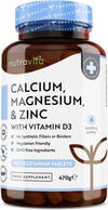 High Strength Calcium Magnesium Zinc and Vitamin D Supplement - 365 Tablets - Calcium (800mg) Tablets with Vitamin D3 Copper Manganese Boron Selenium Complex for Bone, Skin, Muscle & Teeth -