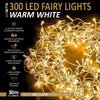 Christmas Tree Lights 300 LED 30m Lit Length Warm White with Clear Cable - Fairy String Party Lights Plug in with Memory Functions, 10cm Bulb Distance - Suitable for Outdoor/Indoor Use