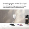 BoostCharge dual USB-C plug with PPS, 60W phone charger for iPhone 16 and other, iPad, Samsung Galaxy, Google Pixel, MacBook - compatible w/ USB-C to lightning cable & USB-C to USB-C - white