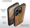 Magnetic Wood Case for iPhone 15 Pro Case [Solid Wood & Black Soft TPU] Shockproof Protective Cover Unique Wooden Case Compatible with magsafe (Viking Compass Vegvisir -Walnut)