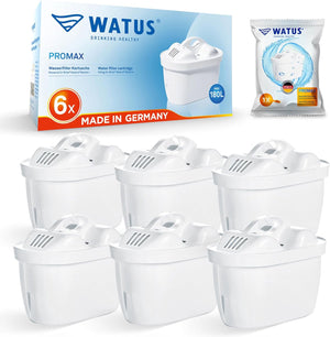 Water Filter Cartridges, for Brita Maxtra+ Plus and Maxtra Pro, Replacement Brita Series Cartridges, Reduces Lead, Chlorine, Heavy Metals and limescale in Water. Made in Germany (6)