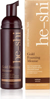 Self Tan Gold Mousse Instant Tan - Bronzing n Natural Fake Ta Glow - Fast Drying No Smell Tan - Vegan & Cruelty-Free - - Buildable Sun-Kissed Fake Tan