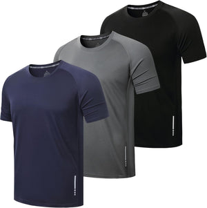 1/3 Pack Gym Shirts Men Dry Fit Short Sleeve Sport T-Shirts Breathable Moisture Wicking Athletic Running Tops Mens Workout Shirts