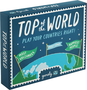 Top of the World: The pocketsize globe-trotting game of top 10s. Travel the world in this game of knowledge, strategy & crafty guesswork.