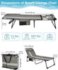 Sun Lounger with Reading Hole, 5 Position Adjustable Backrest for Garden, Folding Sun Lounger Portable Sunloungers with Strap Sun bed for Beach Terrace Pools Camping Guest Bed Indoor