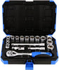 Expert 18 Piece Metric Socket Set | Ratchet Tool and Case | 3/8" Square Drive | HI-TORQ MM/AF Sockets | DIY Home Professional and Car Kit |Hand Tools | 16359