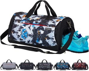 Sports Gym Bag with Shoes Compartment and Wet Pocket, Travel Duffle Bag for Men and Women