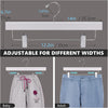 35.5cm White Wooden Pants Hangers 10pcs, Smooth Wood Skirt Hanger Organizer with Adjustable Anti-Slip Chrome Clips, Space Saving Solid Clothes Hangers Rack for Bottoms Jeans Slacks Trousers