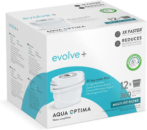 Water Filter Cartridges, Evolve+ 12 Pack, Fits Brita Maxtra+ and PerfectFit Jugs, 5 Stage Filtration System Reduces Chlorine, Limescale & Other Impurities, 12 Months Supply