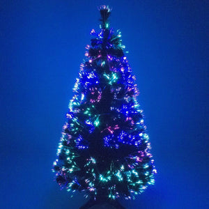 4ft Green Artificial Fibre Optic Christmas Xmas Tree with Multi LED Source 120cm by