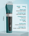 Cat Clippers for Matted Fur, 5-Speed Quiet Cordless Cat&Dog Grooming Clippers for Long Hair,IPX6 Waterproof Dog Clippers Trimmer Shaver for Dogs Cats Animals