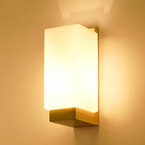 Wooden Wall Lights Indoor, E27 Modern Minimalist Design Wall Lamp, Wood Wall Lighting Fixtures for Living Room Bedside Bedroom Hallway Stairs (Without Bulb)