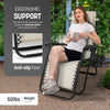 Gravity Chairs 2 Pack - Adjustable Reclining Zero Gravity Lounger for Garden & Patio - Foldable Lightweight Chairs with Ergonomic Support - Durable Textilene Fabric & Non-Slip Feet-Cream 2pk