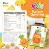 Kids Tummy Gummies (Age 5+) - Probiotics for Children - 120 Vegan Gummies - Natural Pineapple Flavour - with Lactobacillus and Bifidobacterium & Vitamin B3, B5,B6 & C -