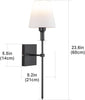 Battery Operated Wall Lights Set of 2，with Color Temperature Dimmable Remote Control，Battery Powered Non Hardwired Wall Lamp，for Bedroom Farmhouse Bedside Reading Light (Black)