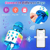 Wireless Microphone for Kids Adults, Karaoke Bluetooth Microphones Portable LED Lights Mic Speaker for Home KTV Party Singing Recording, Rose Gold & Blue