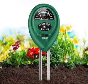 Soil PH Meter, Soil Moisture Meter, 3-in-1 Soil PH Tester, Plant Soil Testing Kit with Moisture/Light/PH, Suitable for Lighting and PH Testing of Gardens, Farm Potted Plant (No Battery Needed)