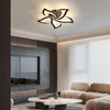 LED Ceiling Light, 60W 5400LM Modern Design Ceiling Lighting, 5 Lights Living Room Ceiling Light Acrylic Black Flower Fittings Ceilings for Bedroom, Kitchen, Dining Room 3000K Warm White