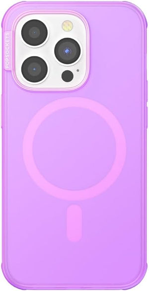 : PopCase PlantCore for MagSafe - Plant-Based Phone Case for iPhone 14 Pro with a Repositionable PopGrip Slide Phone Stand and Grip with a Swappable Top - Pink Opalescent